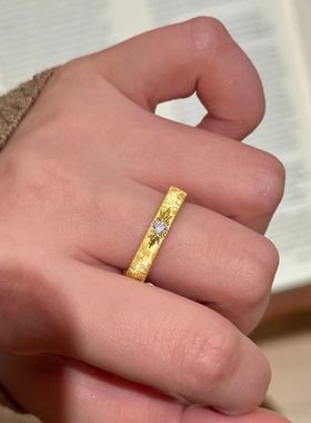 镶嵌锆石开口戒百搭轻奢极简