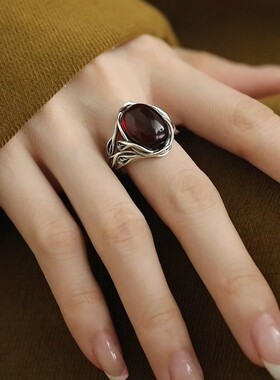 复古国风轻奢小众开口戒指女