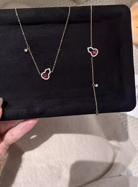 新中式红宝石微镶满钻镂空葫芦