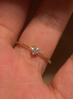 韩系ins风极简金色素圈爱心闪钻