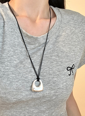 韩国东大门银色拉丝包包吊坠项链