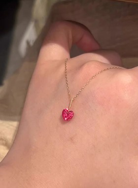 新年红色爱心项链甜美复古女颈链