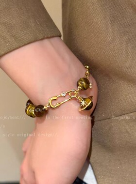 虎眼石星球别针手链女款新款手饰