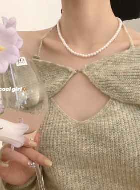 韩国fever博主同款珍珠项链2025年新款女简约气质百搭锁骨链颈链