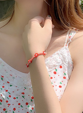 彩色串珠花朵手链手串