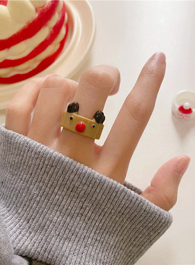 圣诞节戒指亚克力可爱