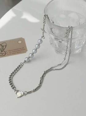 拼接爱心小众设计感冷淡风锁骨链