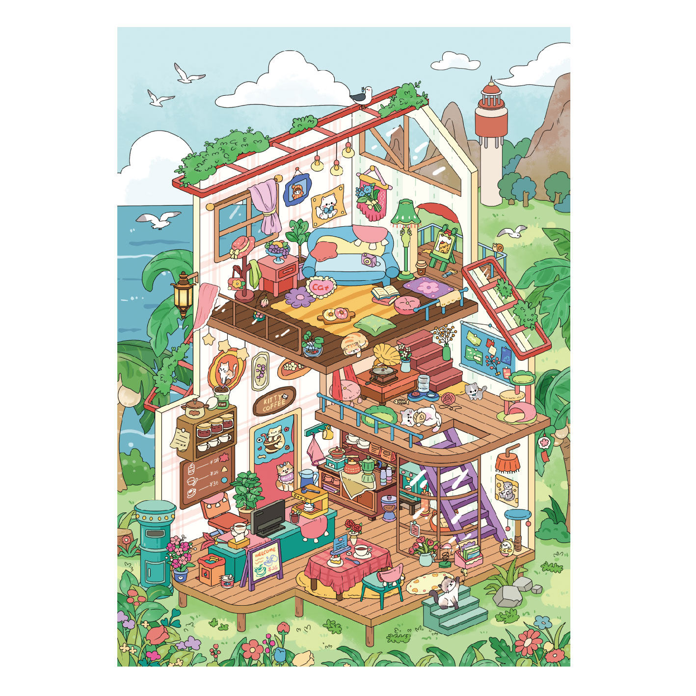 天气晴14.0软糖日记系列立体造景贴纸3D微缩场景拼贴diy手账贴纸 - 图2