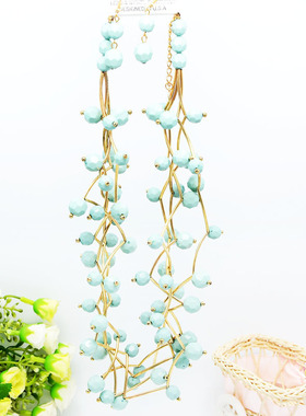 串珠铜管毛衣链纯手工打造项项链