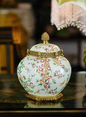 美饰无疆陶瓷配铜装饰桌面摆件