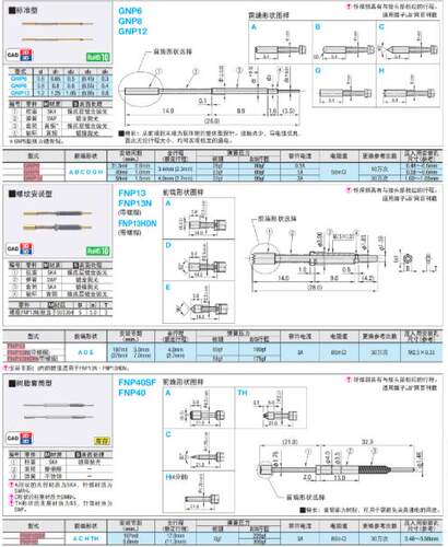 整体型探针GNP6 GNP8 GNP12-A B C D G H - 图0