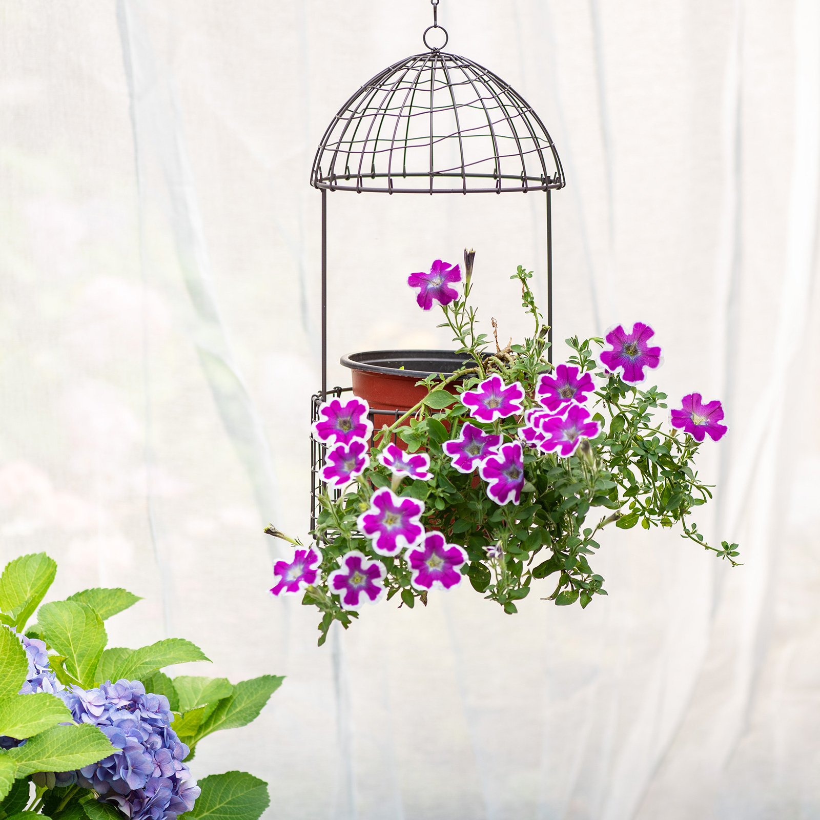 铁艺鸟笼大号吊篮户外花园装饰挂盆吊盆ins风花园杂货垂吊饰品 - 图0