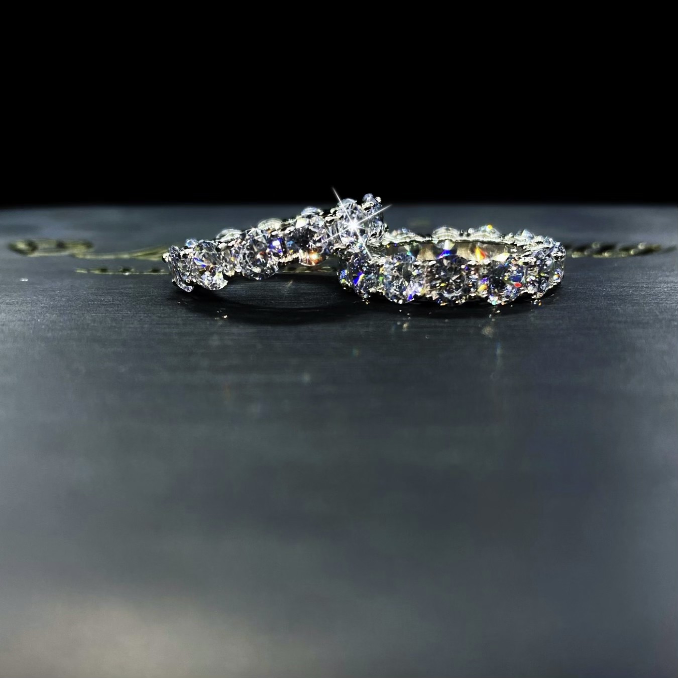 Mr.Blingggggg European and American hip-hop jewelry Park Jae-bum's same S925 silver super flash diamond ring rap ring