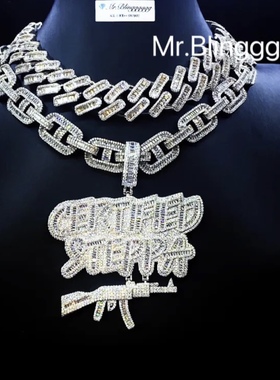 Mr.Bling混镶20mm菱形满钻古巴链