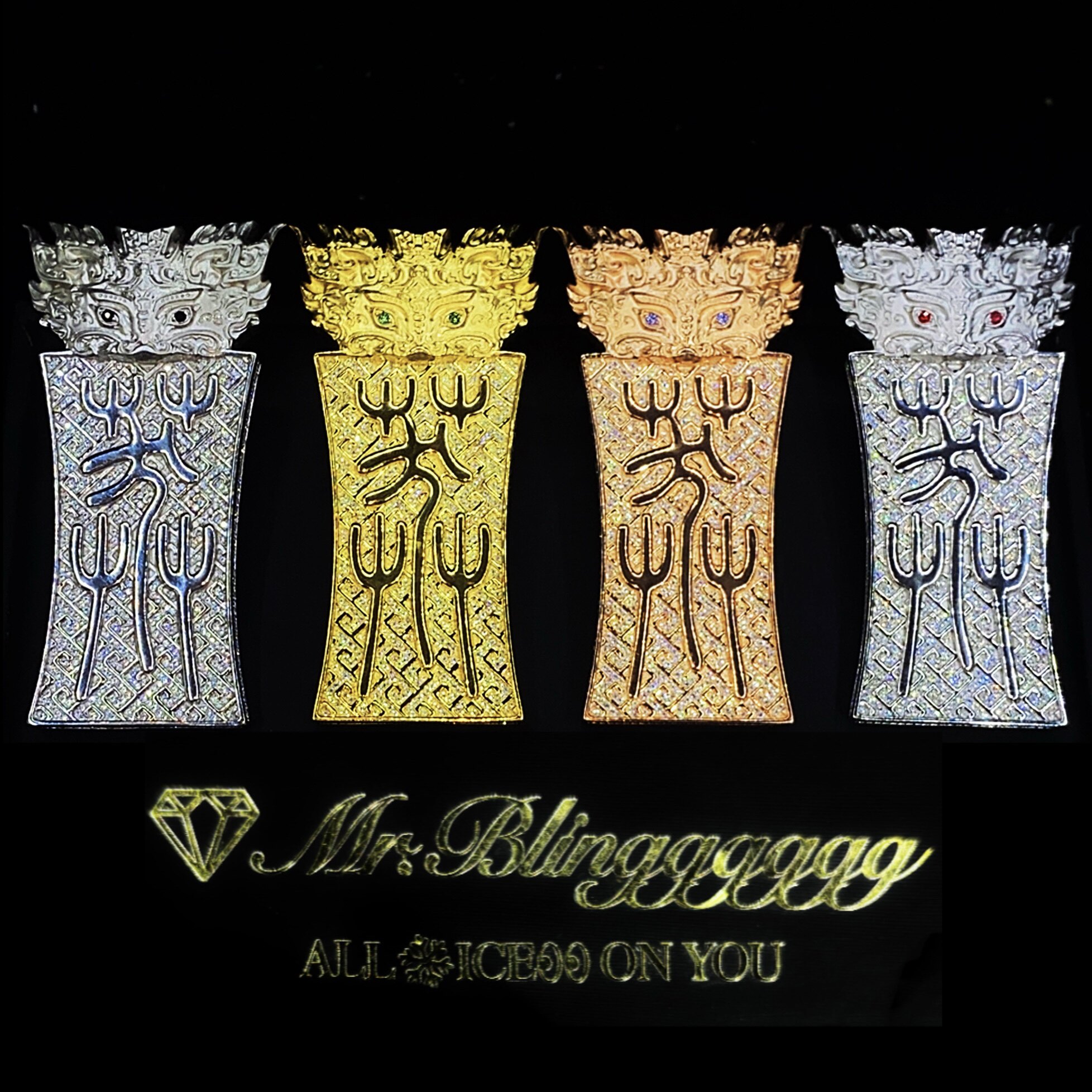 Mr.Blingggggg European and American hip-hop jewelry Reckless Boy RUDEBOYZ team customized gluttonous pendant
