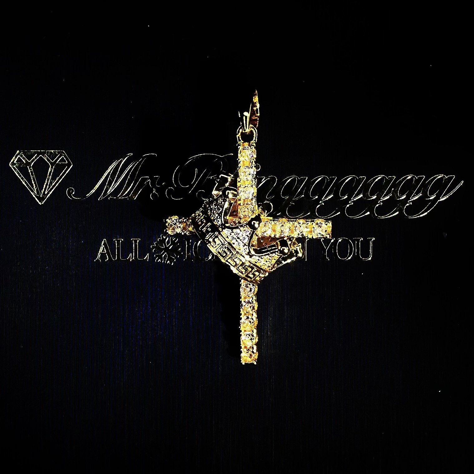 Mr.Blingggggg European and American hip-hop jewelry solid full diamond double-sided wearable crown cross pendant