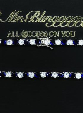 Mr.Bling白蓝间色5mm情侣网球链