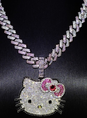 Mr.Bling情侣款白粉色菱形古巴链