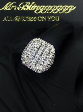 Mr.Bling男款混镶方钻大号戒指