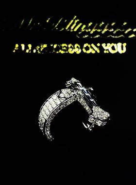 Mr.Bling嘻哈十字架混合镶嵌戒指