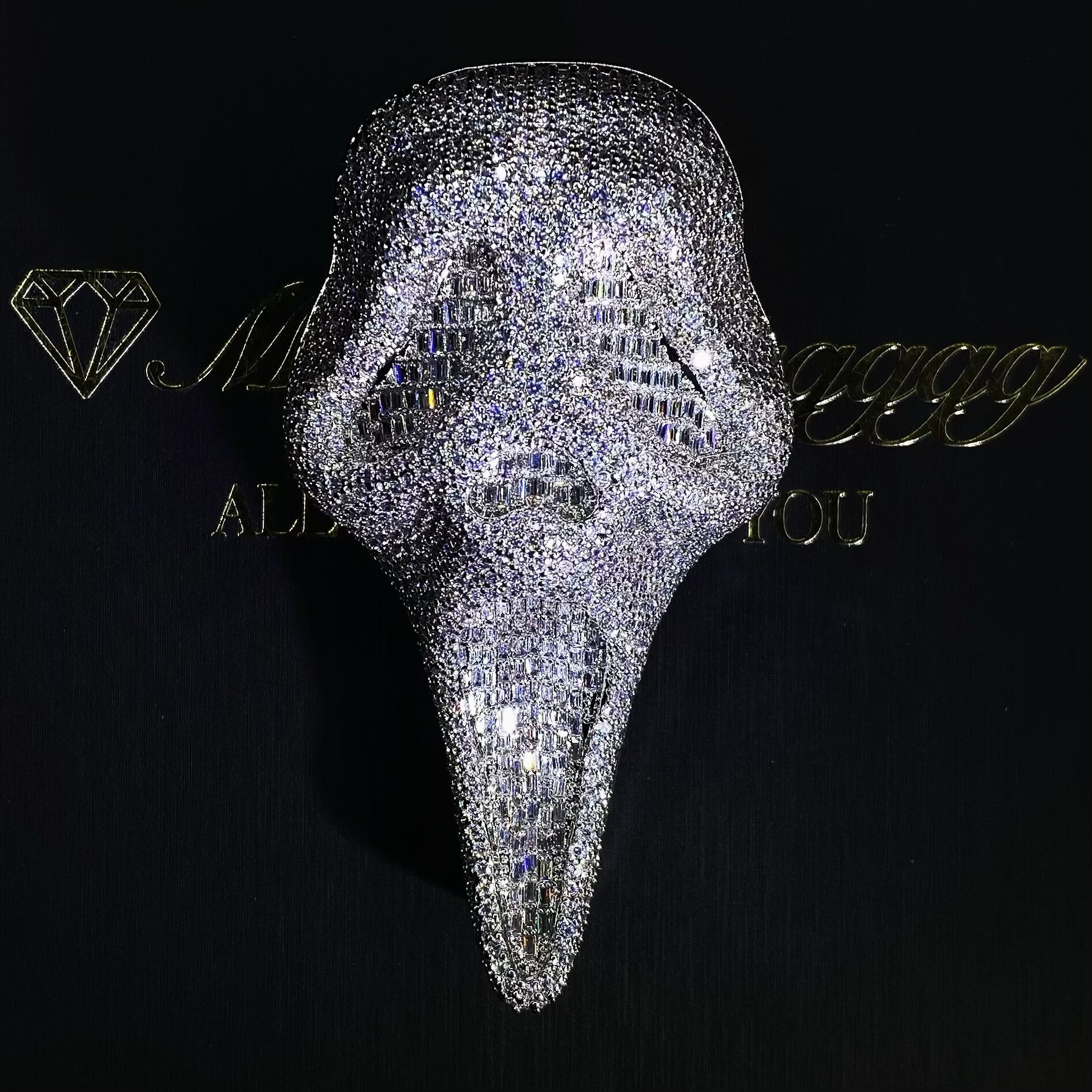 Mr.Blingggggg European and American hip-hop jewelry full diamond mixed inlaid Scream skull mask pendant