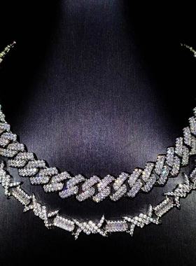 Mr.Bling混镶荆棘男女满钻古巴链