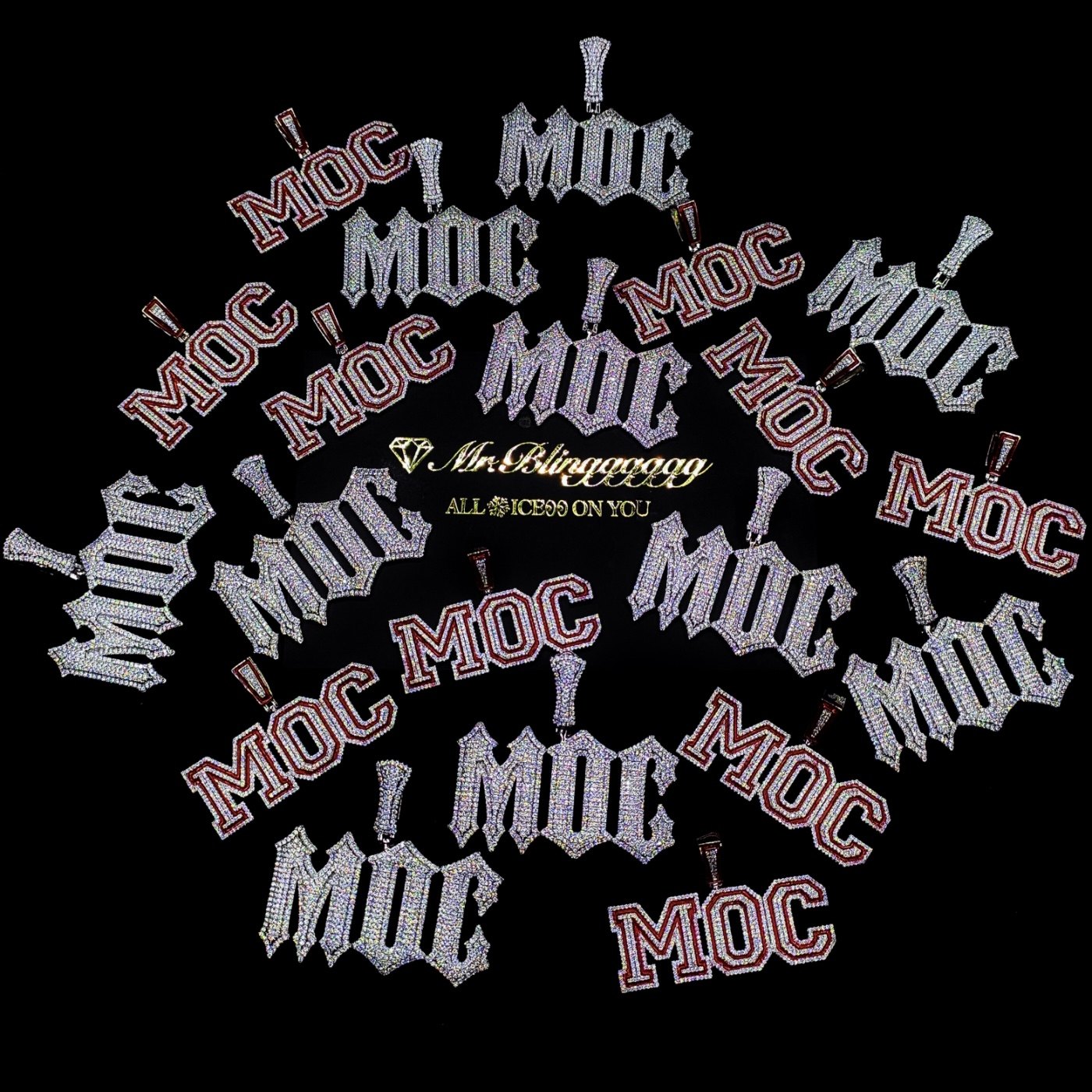 Mr.Blingggggg European and American hip-hop jewelry Xi'an MOC TRAPHOUSE custom letter logo pendant