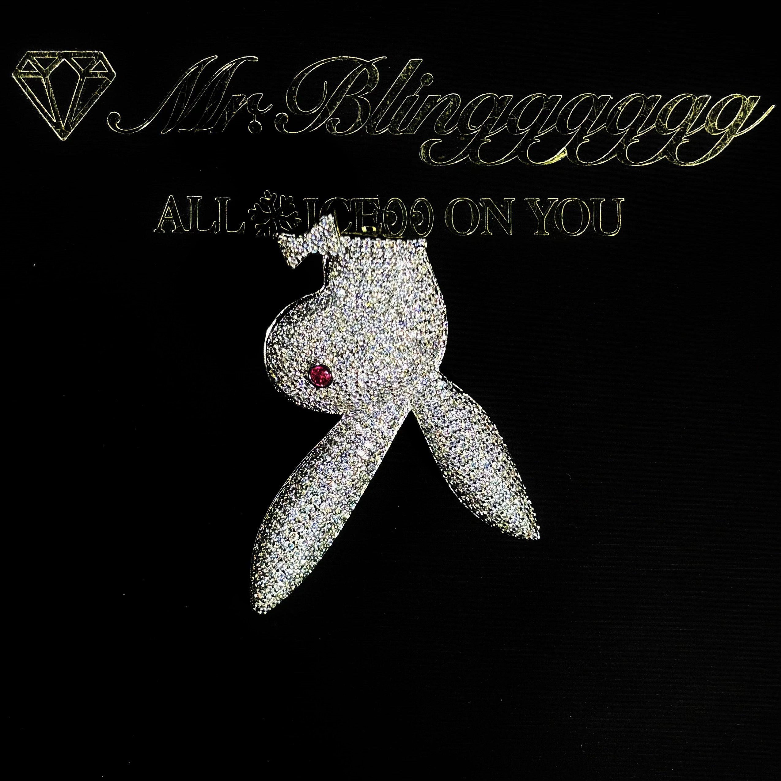 Mr.Blingggggg European and American hip-hop jewelry PLAYBOI CARTI same style solid full diamond rabbit head pendant