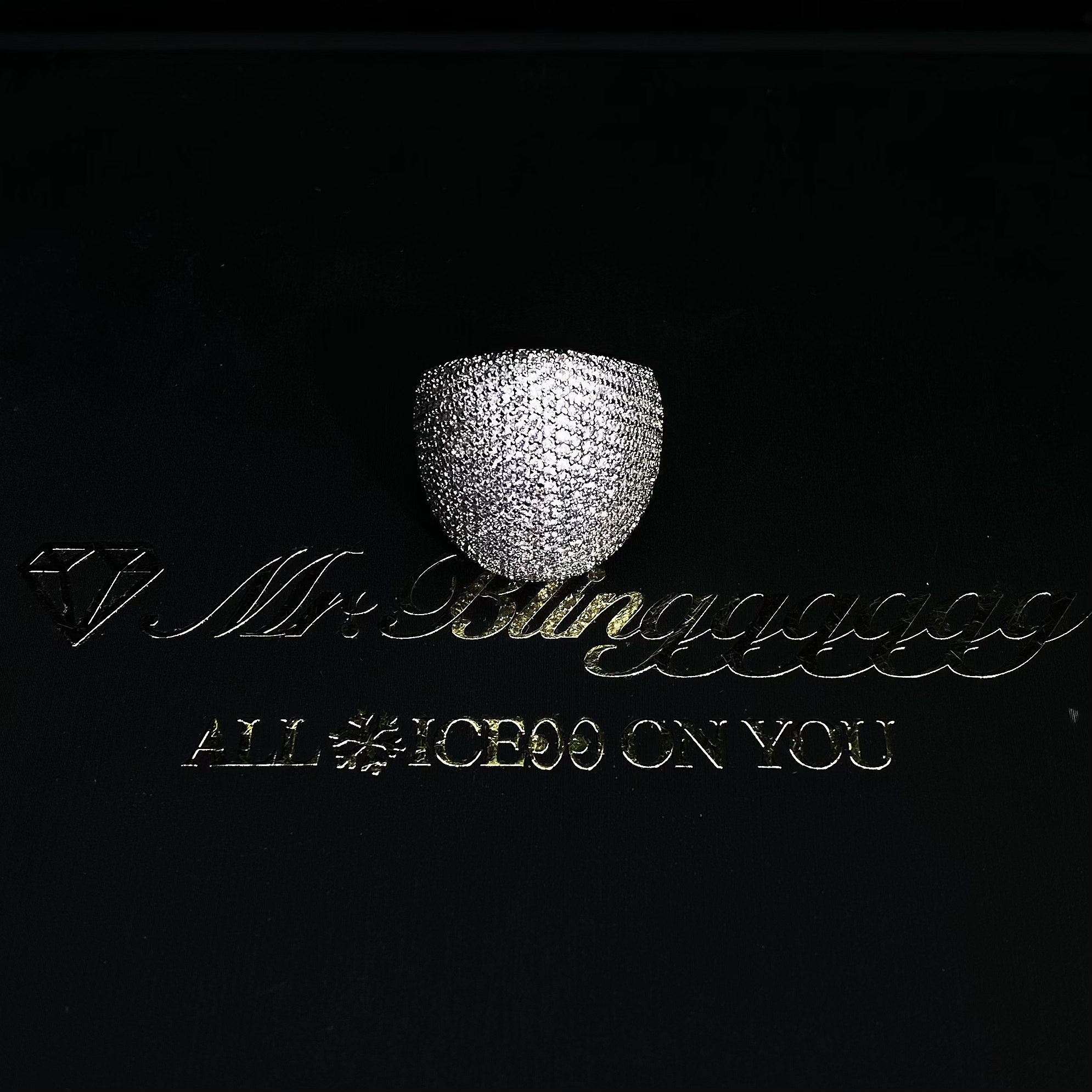 Mr.Blingggggg European and American hip-hop jewelry full diamond rap street trend large size round pavé ring