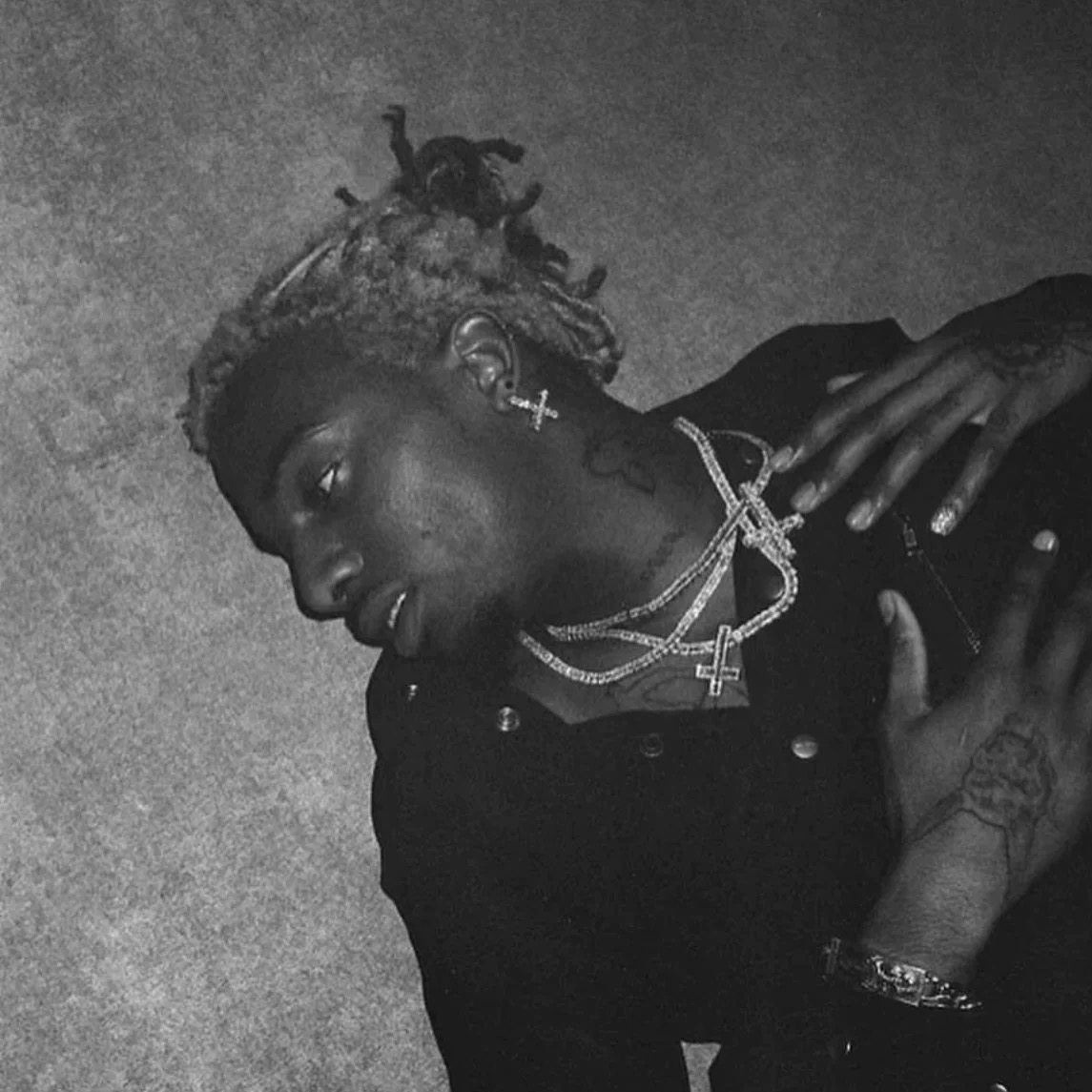 Mr.Blingggggg European and American hip-hop jewelry PLAYBOI CARTI high-match mixed set reverse cross necklace