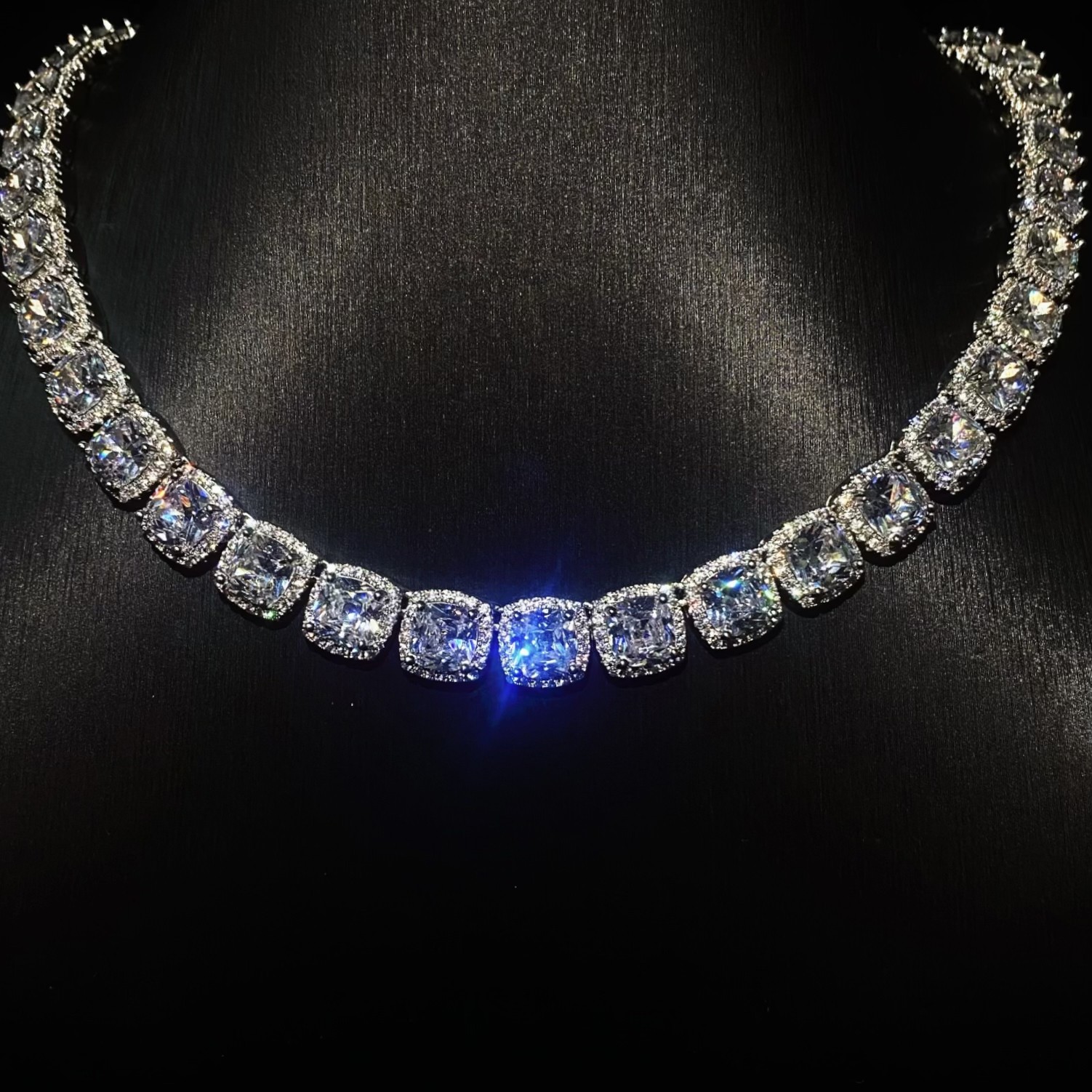Mr.Blingggggg European and American hip-hop jewelry 10mm full diamond mixed inlaid solid super flash rock candy necklace