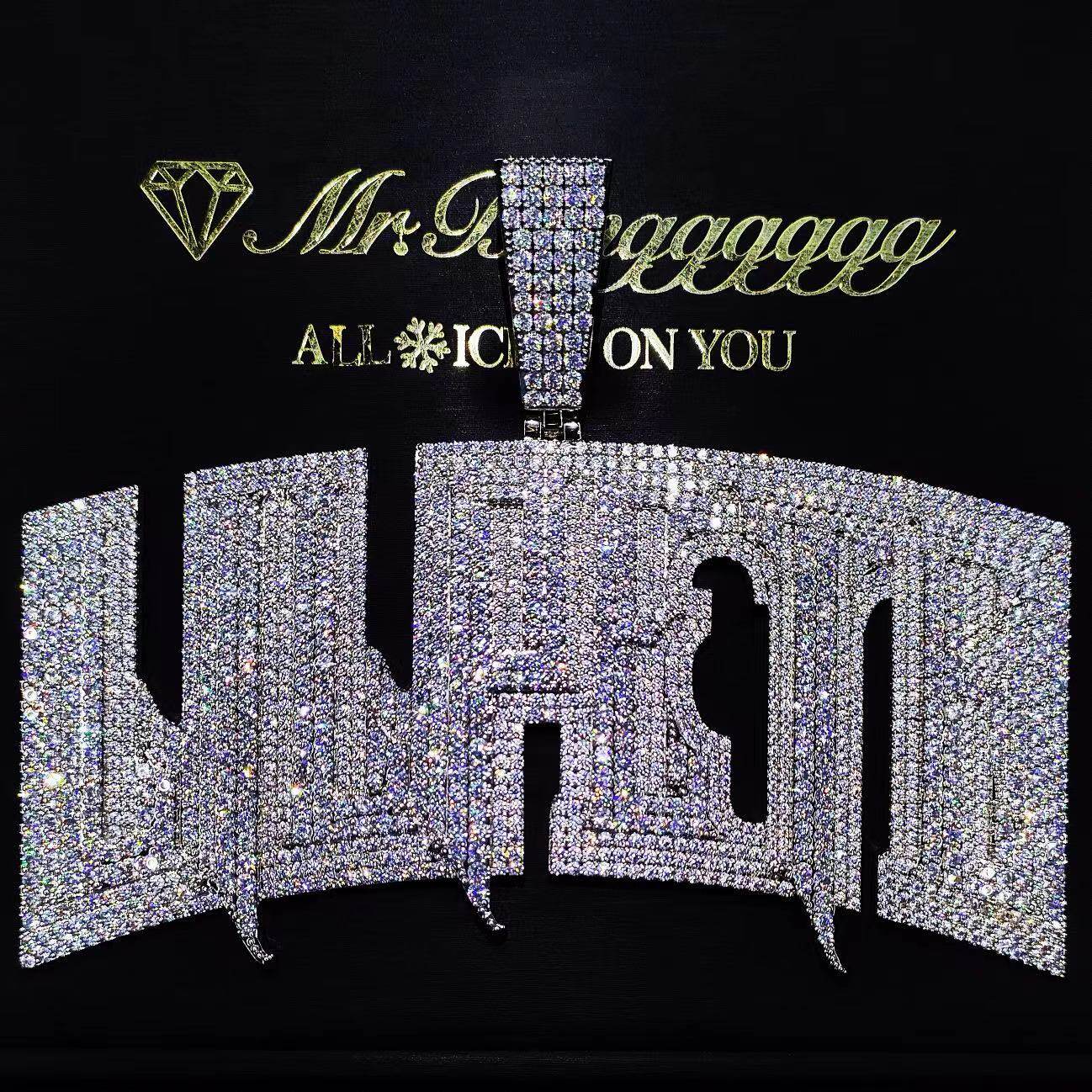 Mr.Blingggggg European and American hip-hop jewelry private custom solid LIL PETE full diamond letter pendant