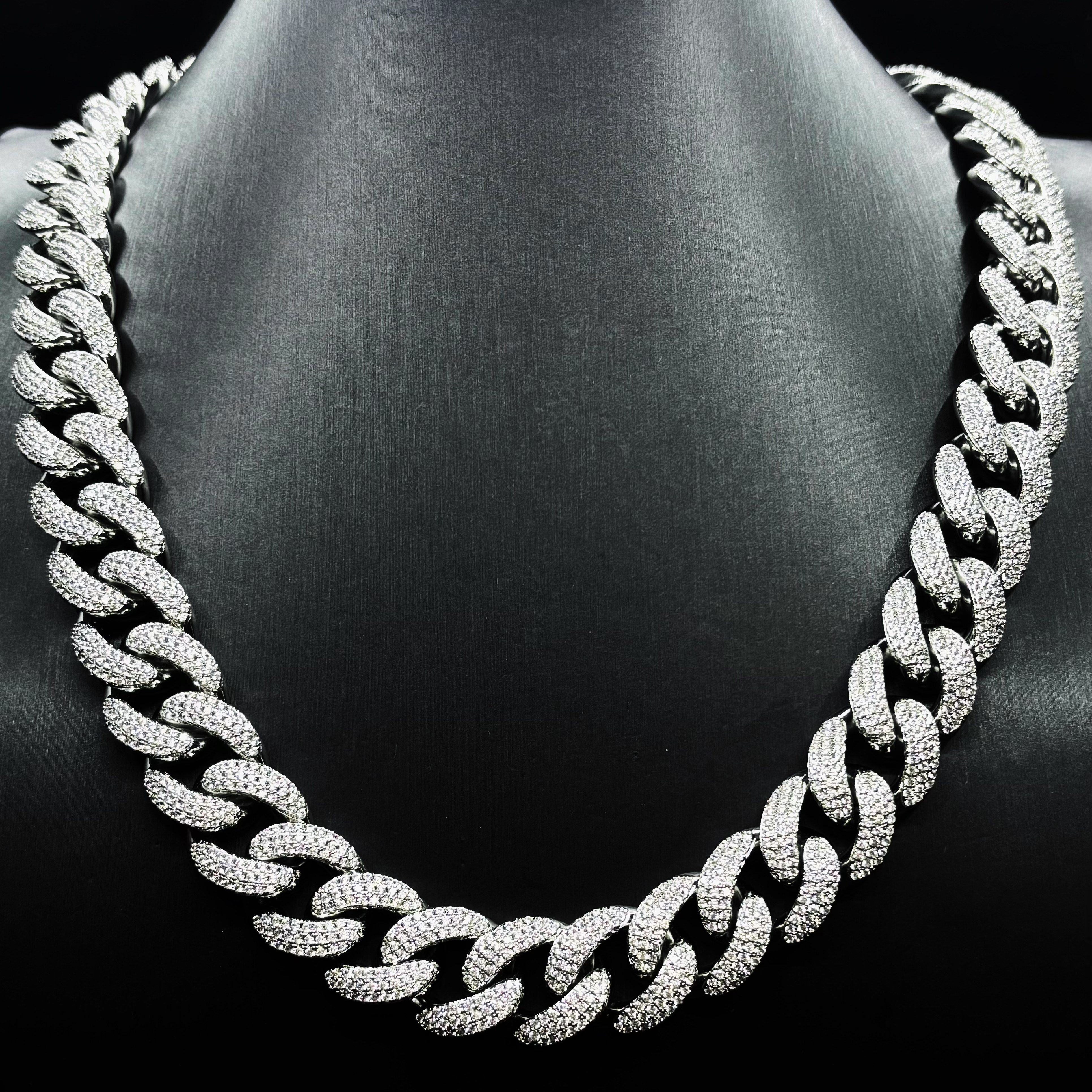 Mr.Blingggggg European and American hip-hop jewelry Quavo same style 18mm three rows full of diamonds super flash Cuban chain