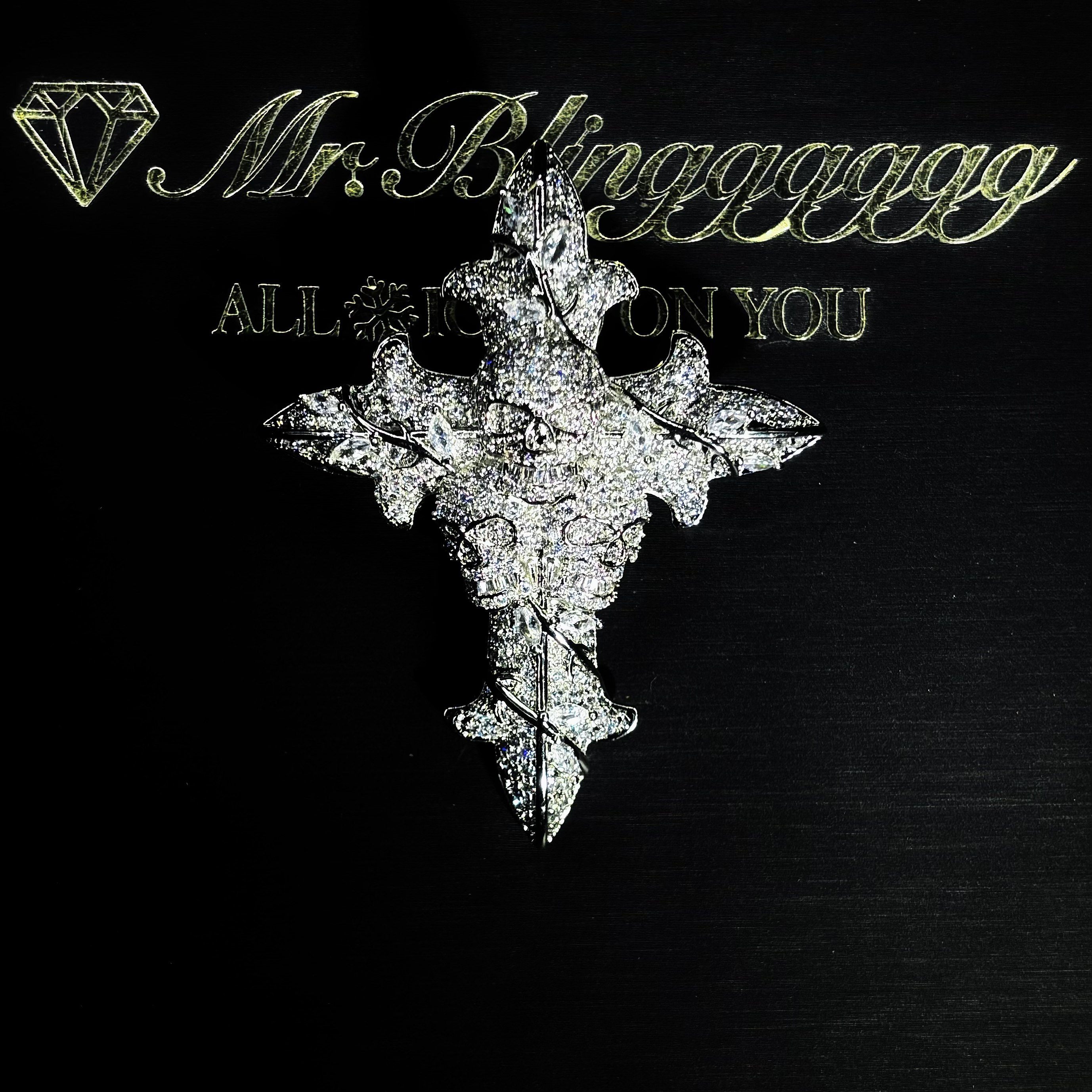 Mr.Blingggggg European and American hip-hop jewelry Lil Uzi Vert style full diamond skull cross pendant