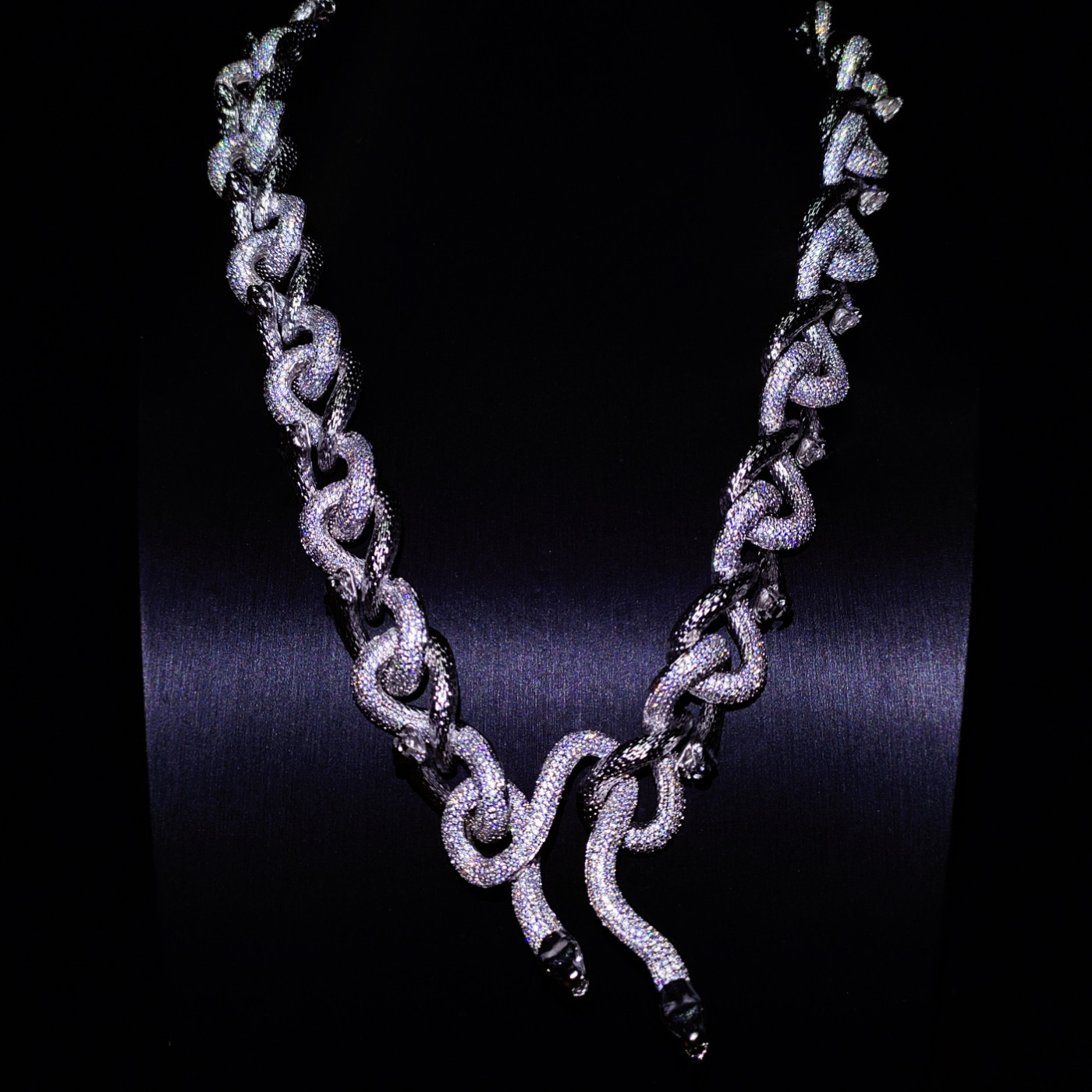 Mr.Blingggggg European and American hip-hop jewelry Young Thug's same diamond Mobius snake Cuban chain