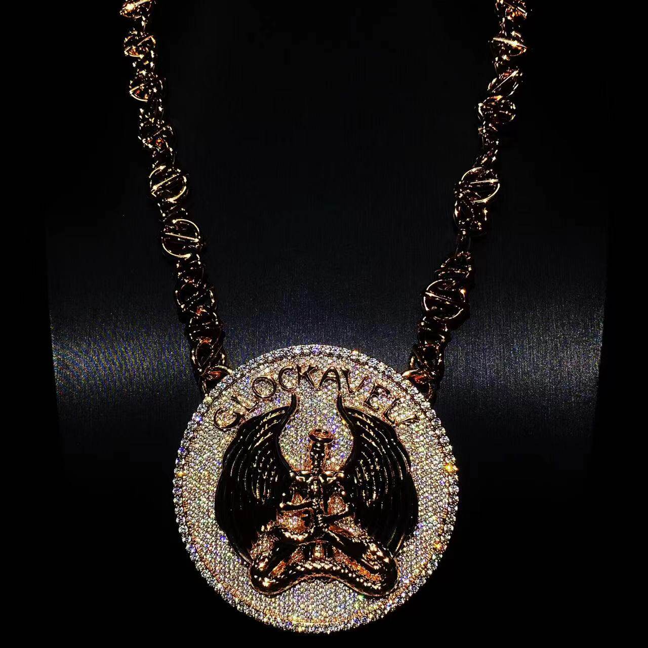 Mr.Blingggggg European and American hip-hop jewelry privately customized 2Pac KeyGlock same style disc necklace