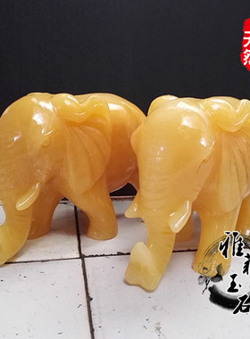 玉石风水生肖招财大象摆件
