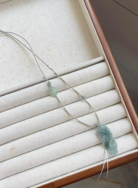 手工编织清冷新中式简约翡翠和田玉无事牌佛吊坠项链绳女细款挂绳