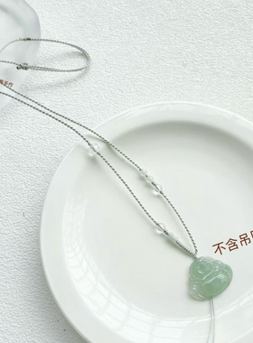 高档项链绳锁骨链原创手工编织白水晶翡翠金锁佛公平安金吊坠挂绳