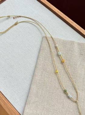 原创设计手工编织项链绳女可挂吊坠百搭金吊坠翡翠和田玉吊坠挂绳