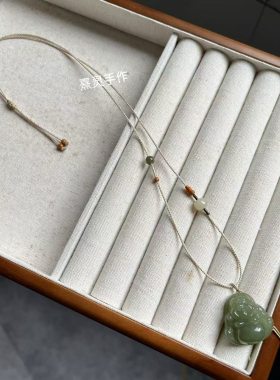 编织高档精致女项链锁骨链毛衣链挂黄金锁和田玉佛平安扣吊坠挂绳