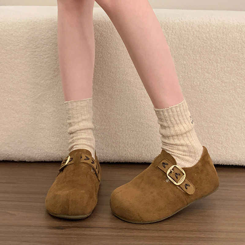 内增高厚底全包勃肯鞋女鞋子2026春季新款一脚蹬丑萌豆豆乐福单鞋,淘宝优惠券,粉丝福利购,淘宝优惠卷