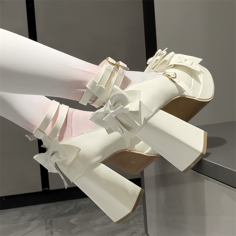 甜心芙芙原创Lolita鞋洛丽塔高跟鞋女lo鞋可爱蝴蝶结圆头粗跟单鞋,淘宝优惠券,粉丝福利购,淘宝优惠卷