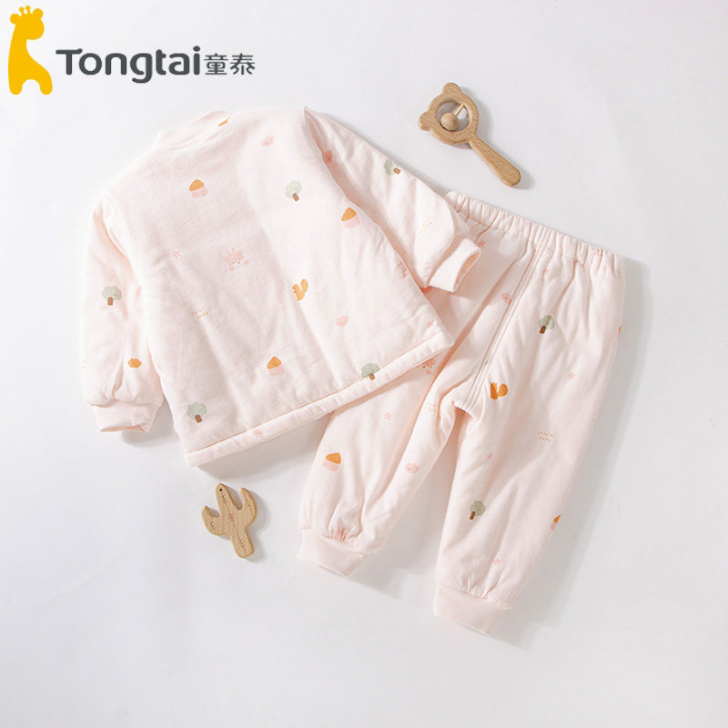 童泰婴幼儿夹棉保暖棉服秋冬新款男女宝宝对开立领薄棉套装1767,淘宝优惠券,粉丝福利购,淘宝优惠卷