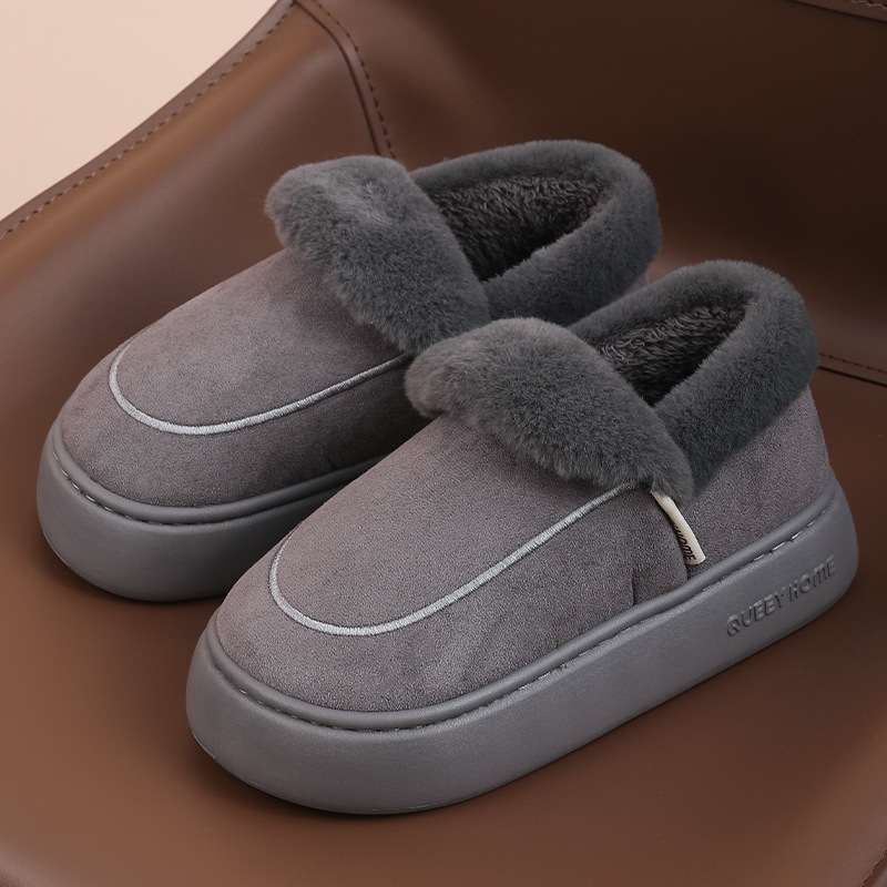 家居包跟棉拖鞋男秋冬2025新款加绒保暖防滑情侣软底外穿棉鞋女士 - 图0