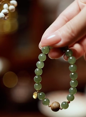 玉阅珠宝和田碧玉手链新中式轻奢