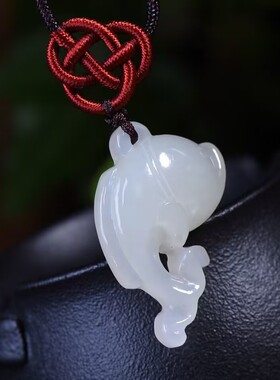 玉阅珠宝女和田白玉天然吊坠