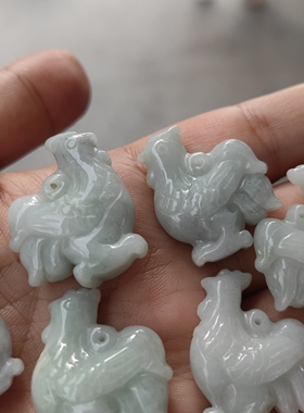 玉阅珠宝天然翡翠生肖鸡吊坠