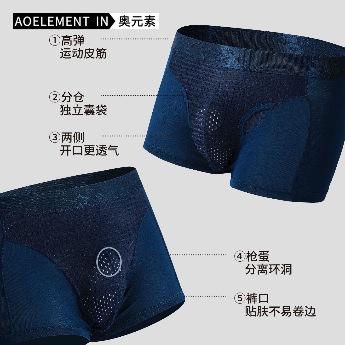 精索枪弹式分离内裤男阴囊托静脉底裤冰丝囊袋曲张男士平角短裤头,淘宝优惠券,粉丝福利购,淘宝优惠卷