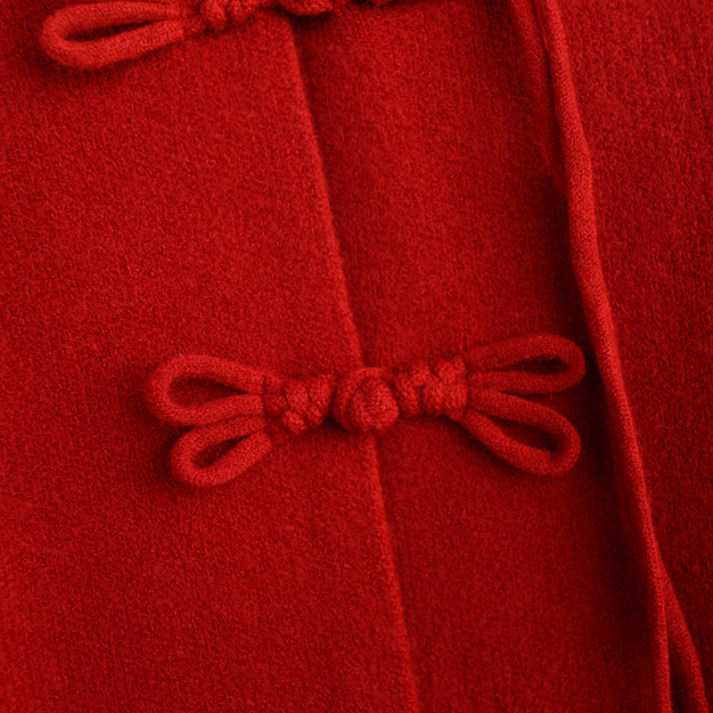 拾野森 冬装新款慵懒风新年短款新中式国风中国结毛衣开衫外套女